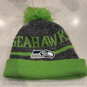 Seattle Seahawks Pom Beanie - Green and Gray